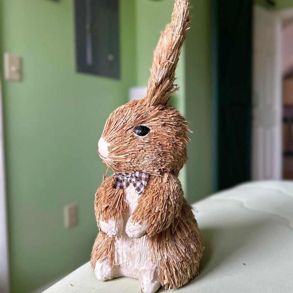 Cottagecore Farm Brown + White Bunny Rabbit Standing Home Decor Accent Display - Picture 7 of 8